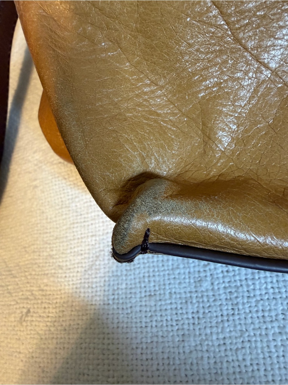 HOBO Caramel Leather Shoulder Bag with Contrast Strap - Picture 5 of 7
